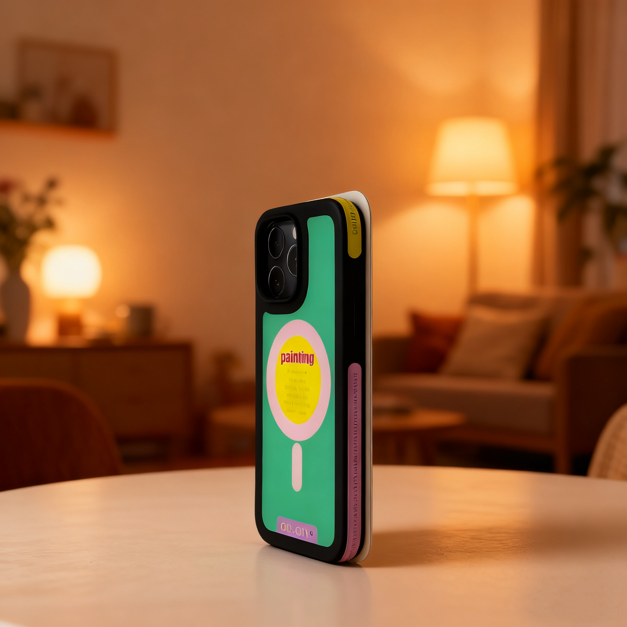 EDC iPhone 17 Case - Black Frame & Apple Green Shockproof New Dopamine Style with Fun English Prints