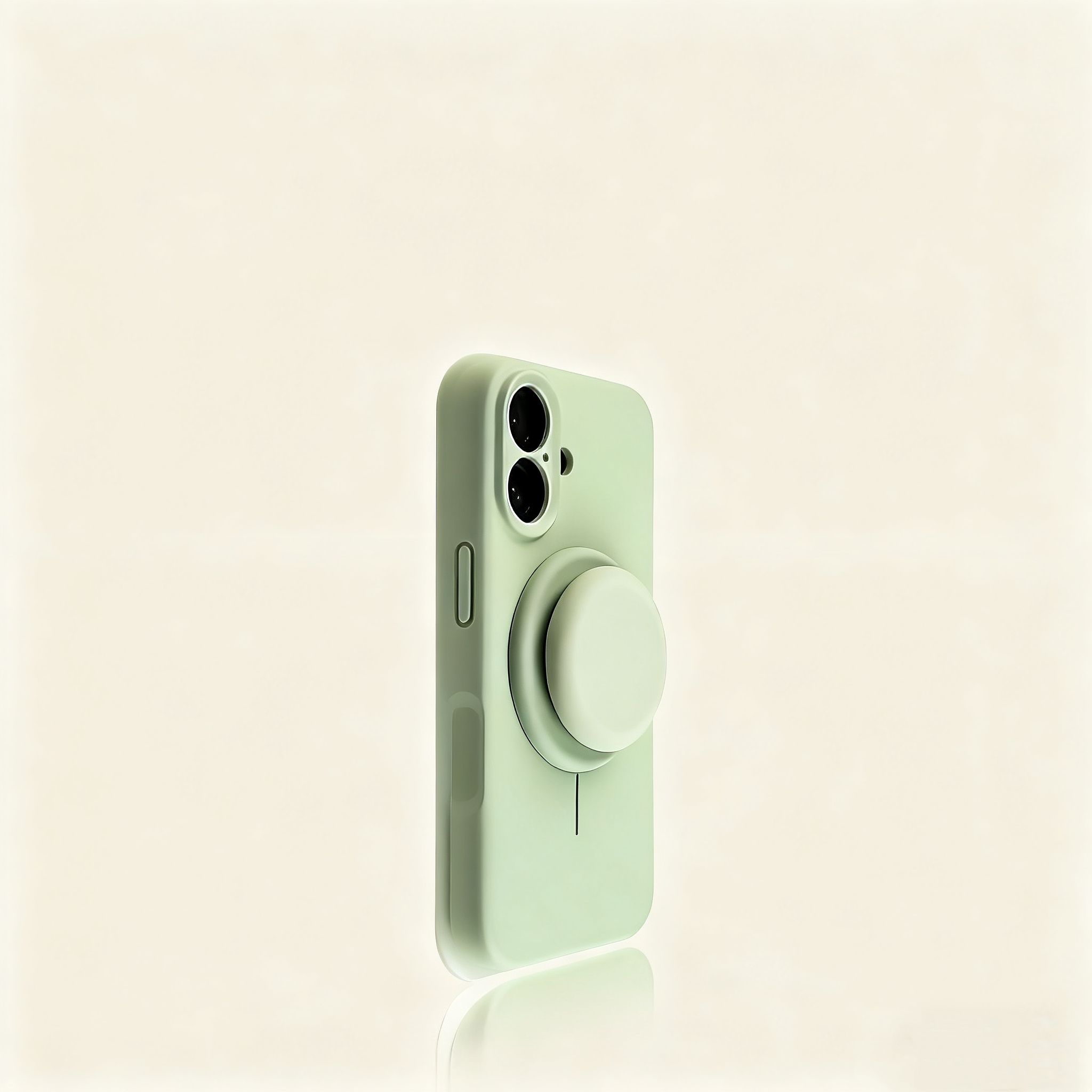 EDC iPhone 16 Pro Max Case - Khaki Liquid Silicone with Magnetic Stand Shockproof