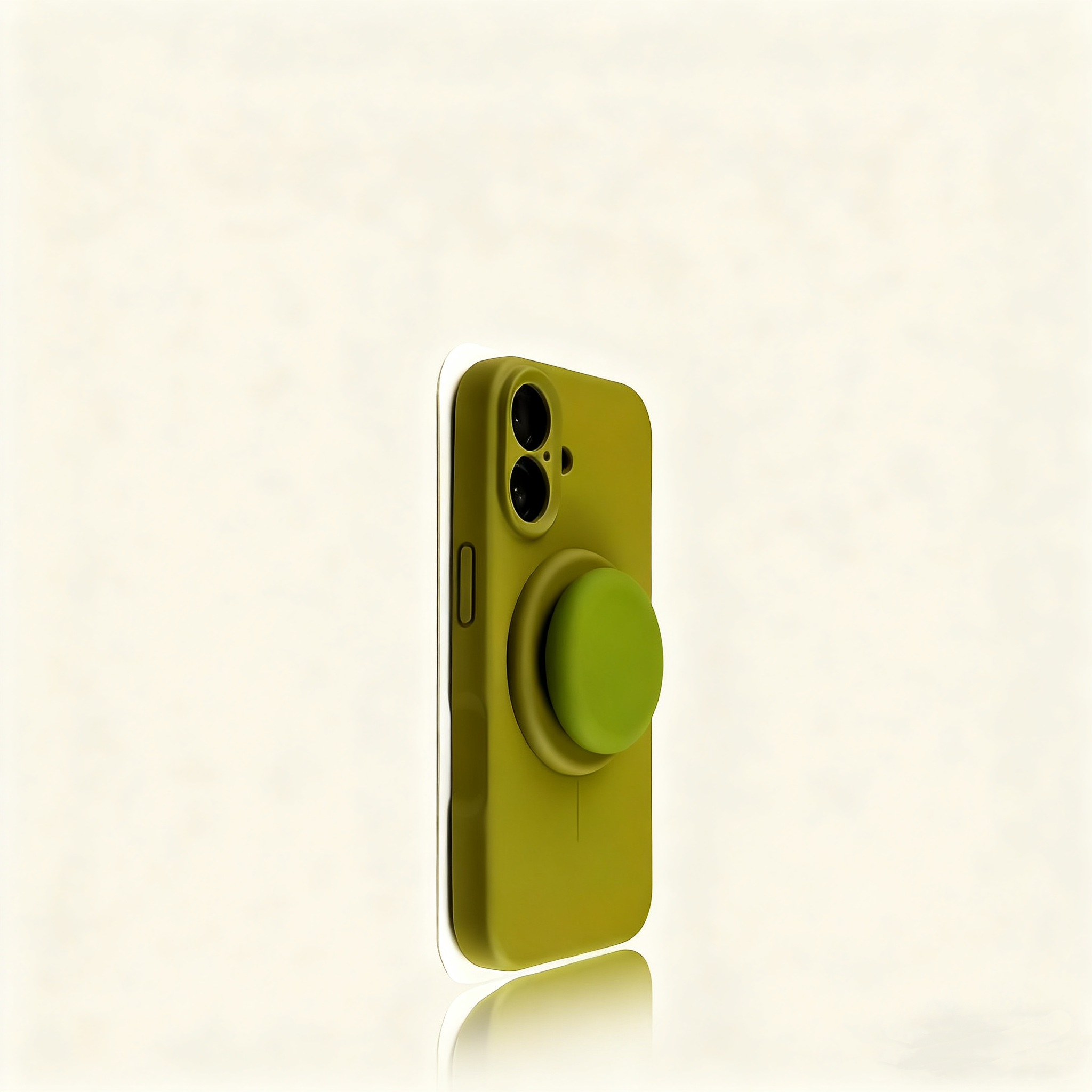 EDC iPhone 16 Pro Max Case - Khaki Liquid Silicone with Magnetic Stand Shockproof