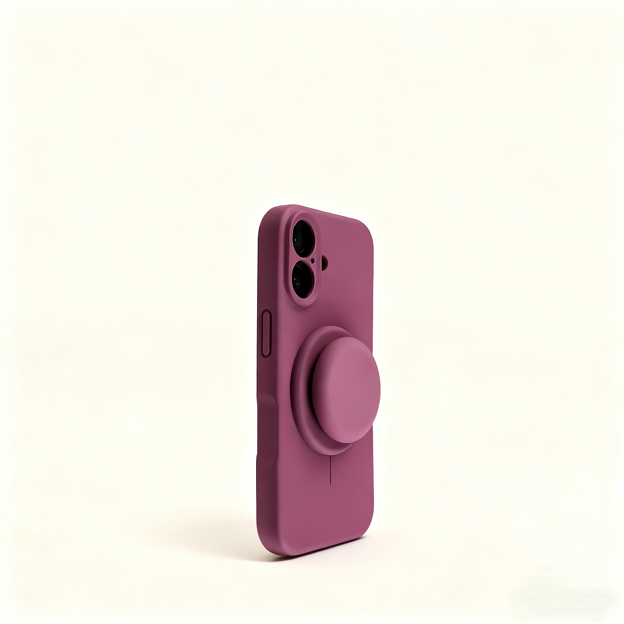 EDC iPhone 16 Pro Max Case - Khaki Liquid Silicone with Magnetic Stand Shockproof