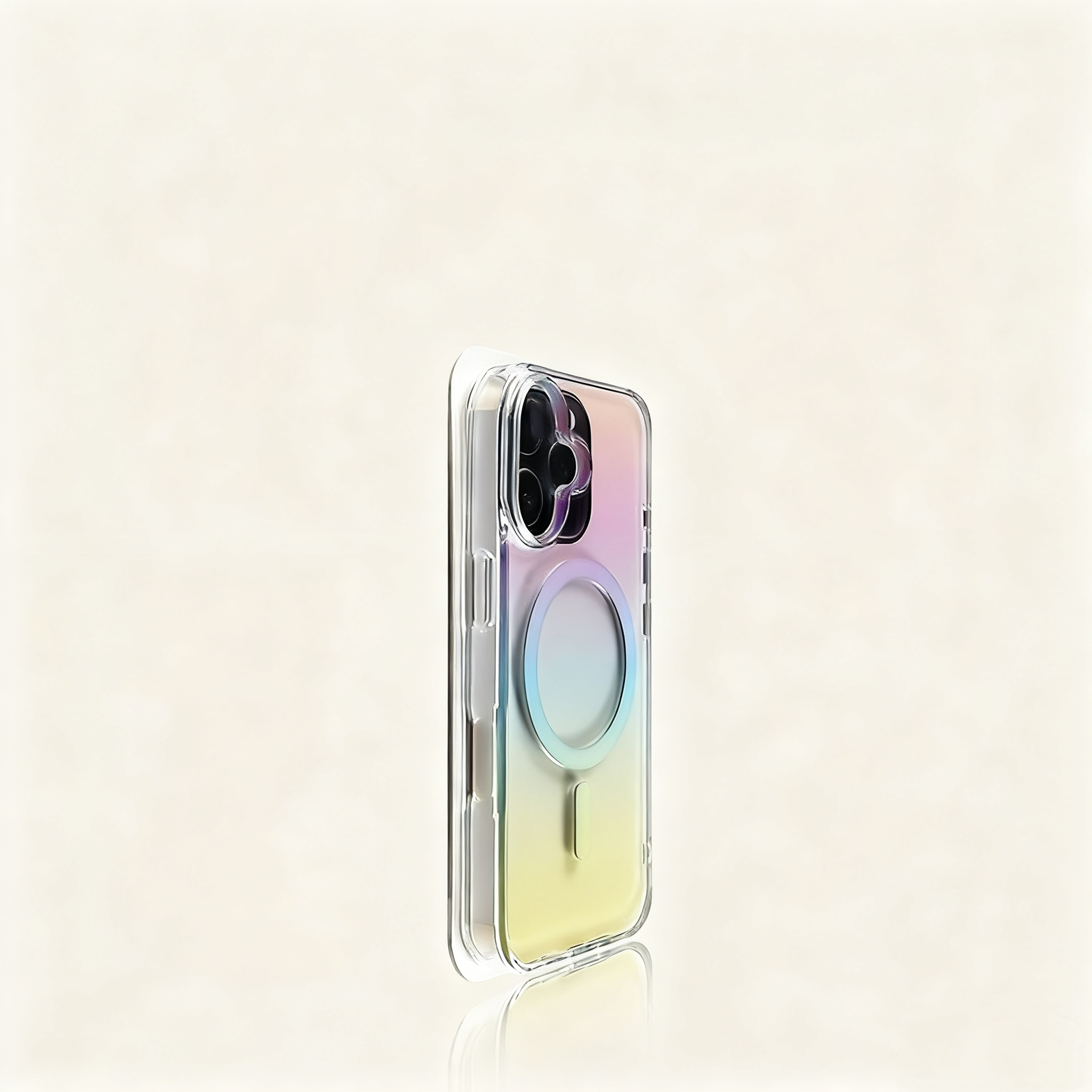 EDC iPhone 15 Pro Case - Gradient Color Magnetic Clear Acrylic Protective Cover