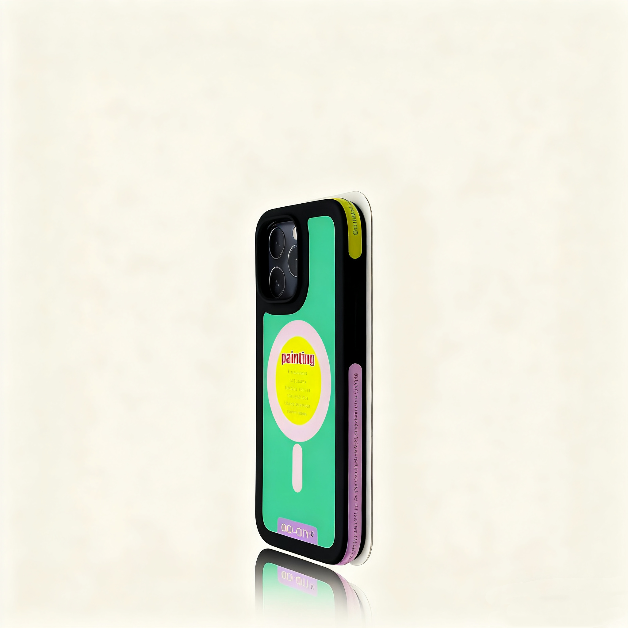 EDC iPhone 17 Case - Black Frame & Apple Green Shockproof New Dopamine Style with Fun English Prints