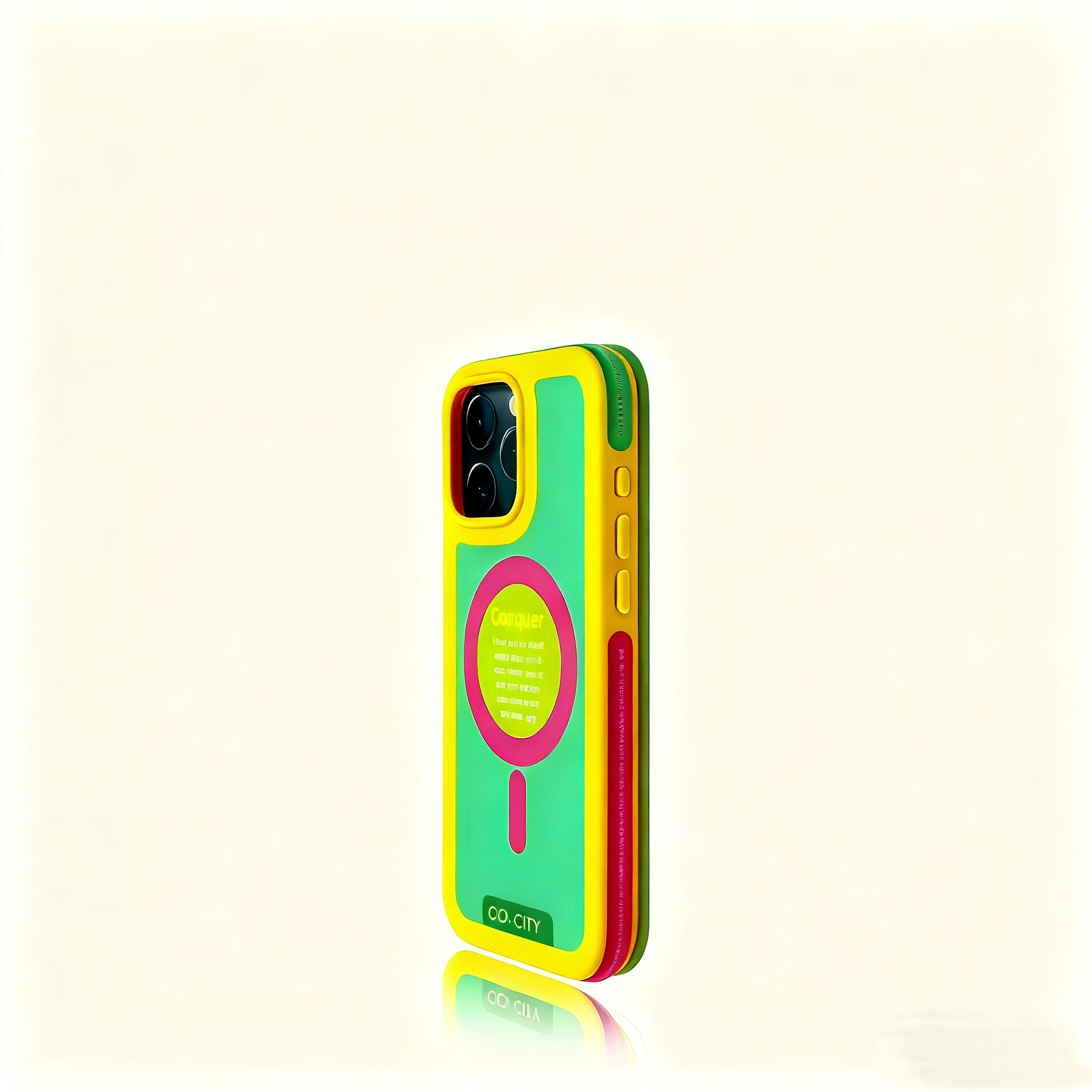 EDC iPhone 17 Case - Black Frame & Apple Green Shockproof New Dopamine Style with Fun English Prints