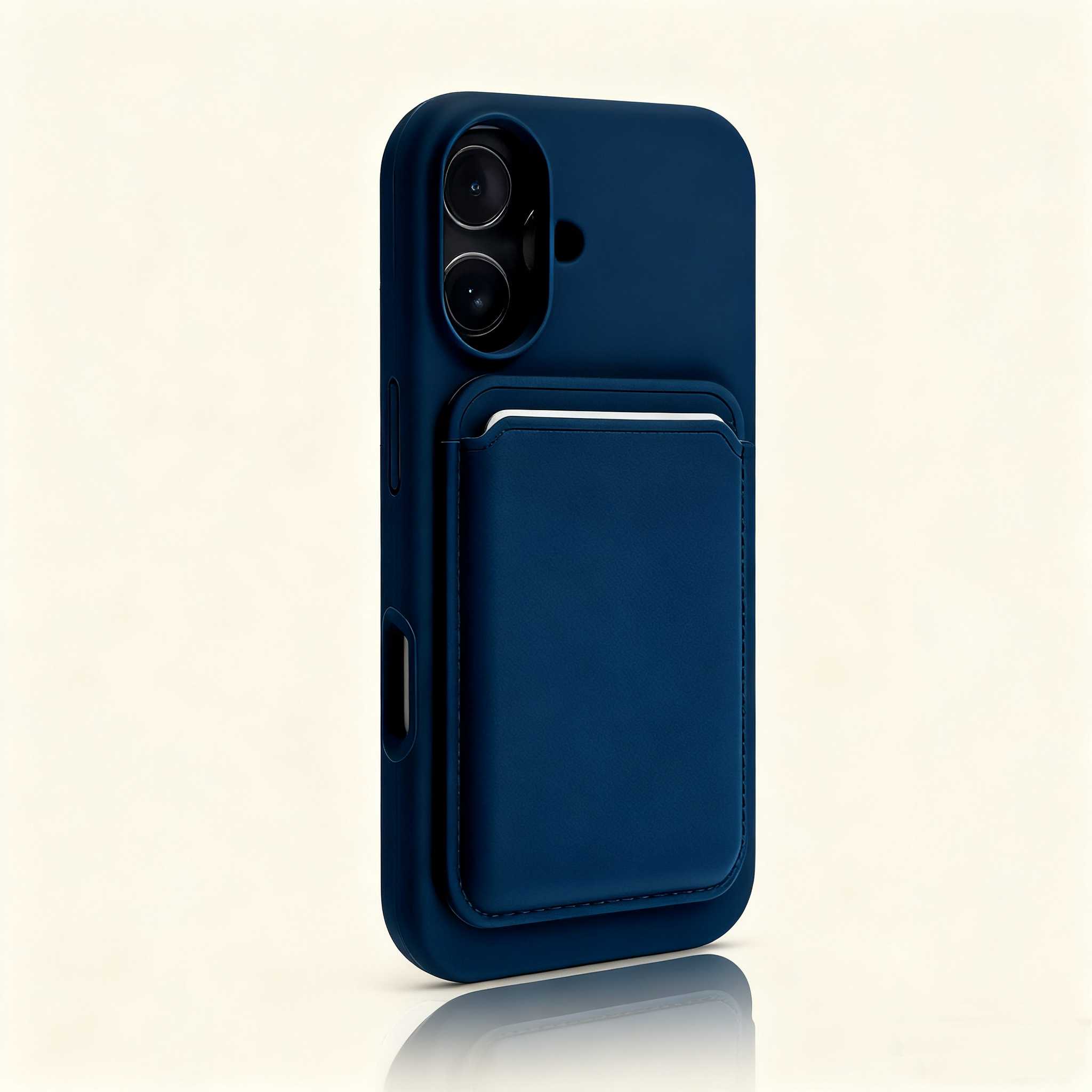 EDC Magnetic Card Holder for Apple iPhone 13 Series - Fits Yellowish Cream Large-Cut Cases 5G Signal Compatible