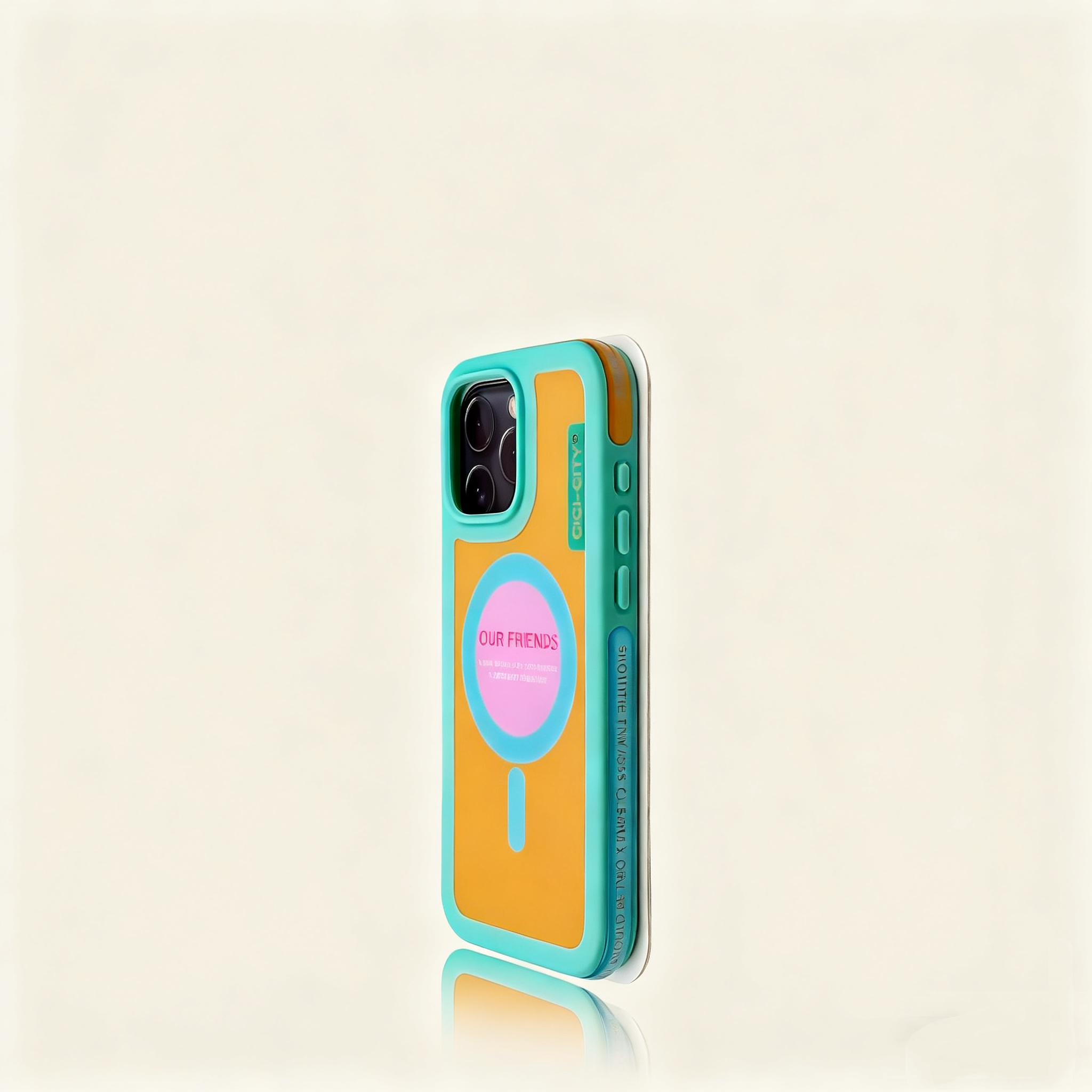 EDC iPhone 17 Case - Black Frame & Apple Green Shockproof New Dopamine Style with Fun English Prints