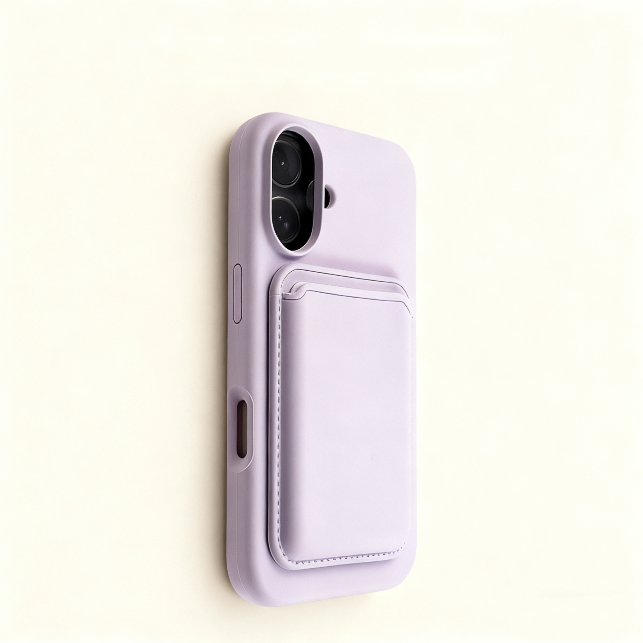 EDC Magnetic Card Holder for Apple iPhone 13 Series - Fits Yellowish Cream Large-Cut Cases 5G Signal Compatible