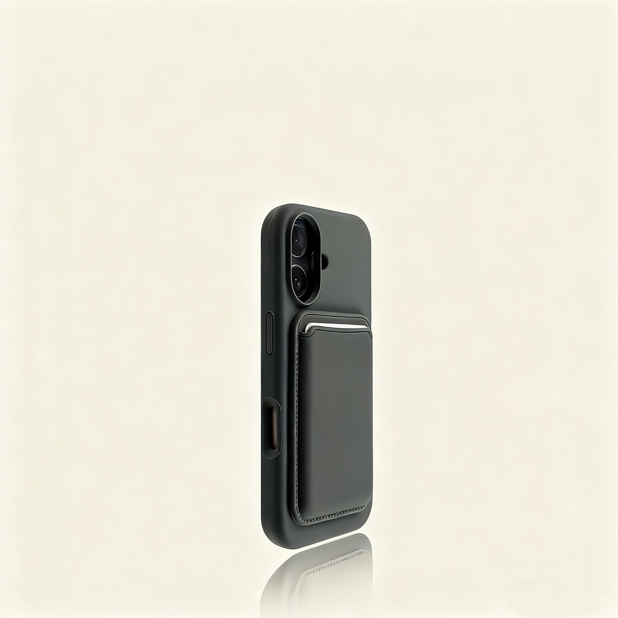 EDC Magnetic Card Holder for Apple iPhone 13 Series - Fits Yellowish Cream Large-Cut Cases 5G Signal Compatible