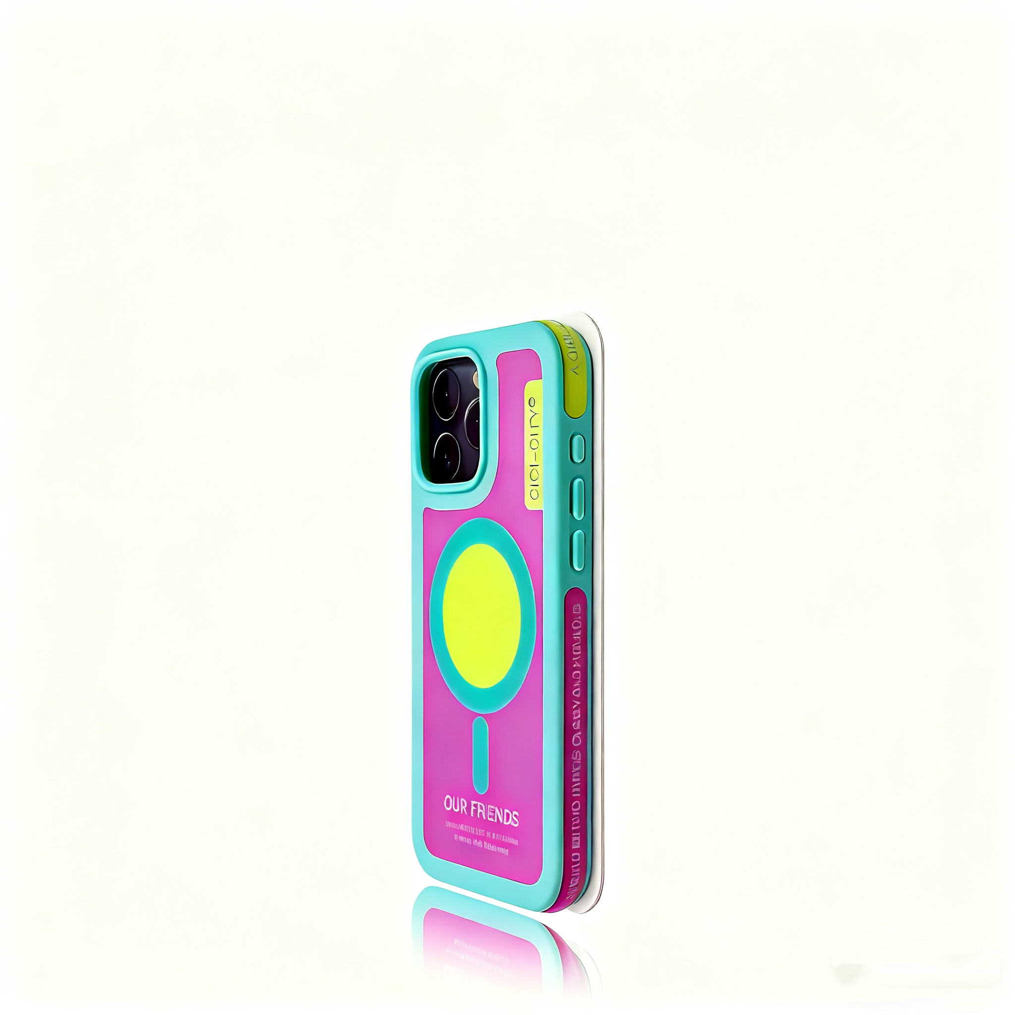 EDC iPhone 17 Case - Black Frame & Apple Green Shockproof New Dopamine Style with Fun English Prints