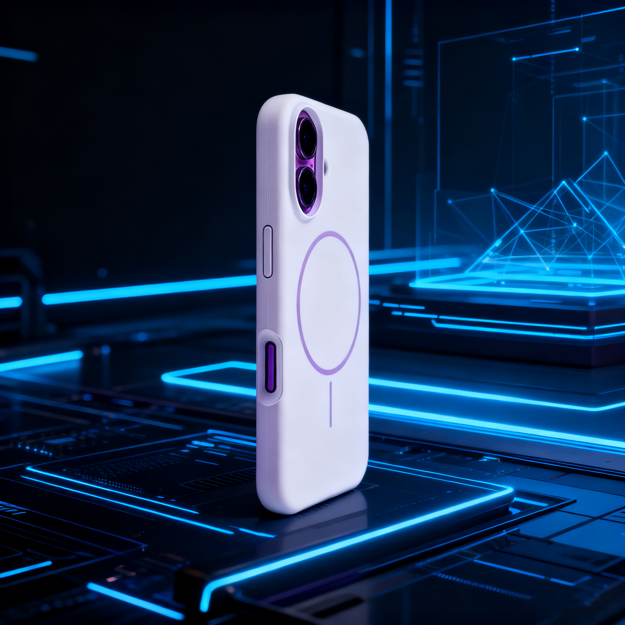 EDC Lilac Liquid Silicone Magnetic Phone Case for iPhone 14 - Premium & Minimalist Protection