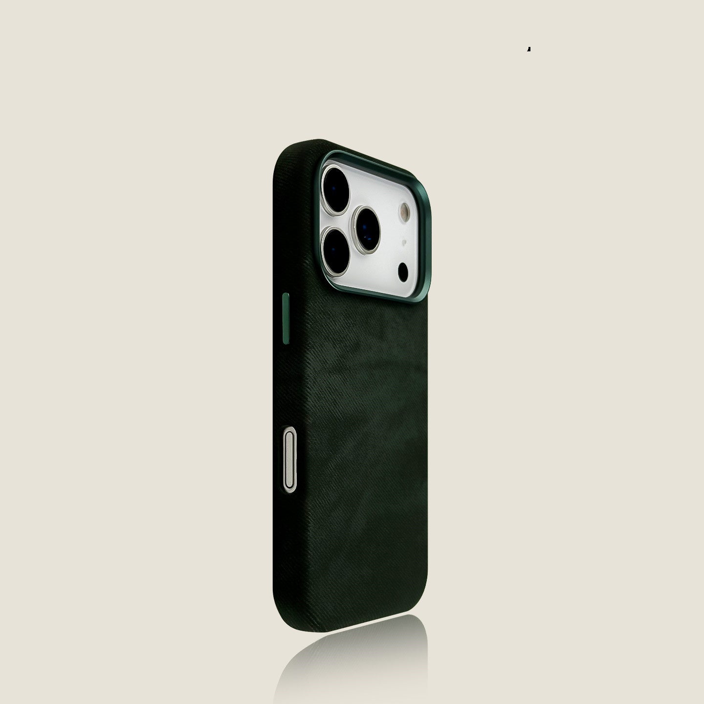 EDC iPhone 17 / 17 Pro Max Case - Dark Blue Flannel & Premium Leather Full Camera Coverage Eco-Friendly
