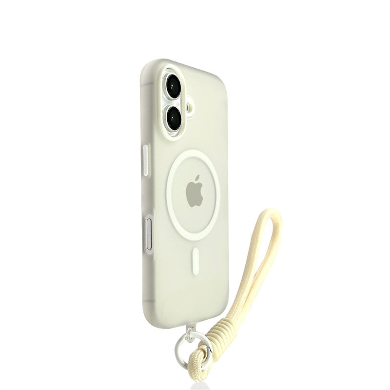 EDC Sleek Magnetic Jelly Case for iPhone 16 Pro Max - Rose Red with Lanyard