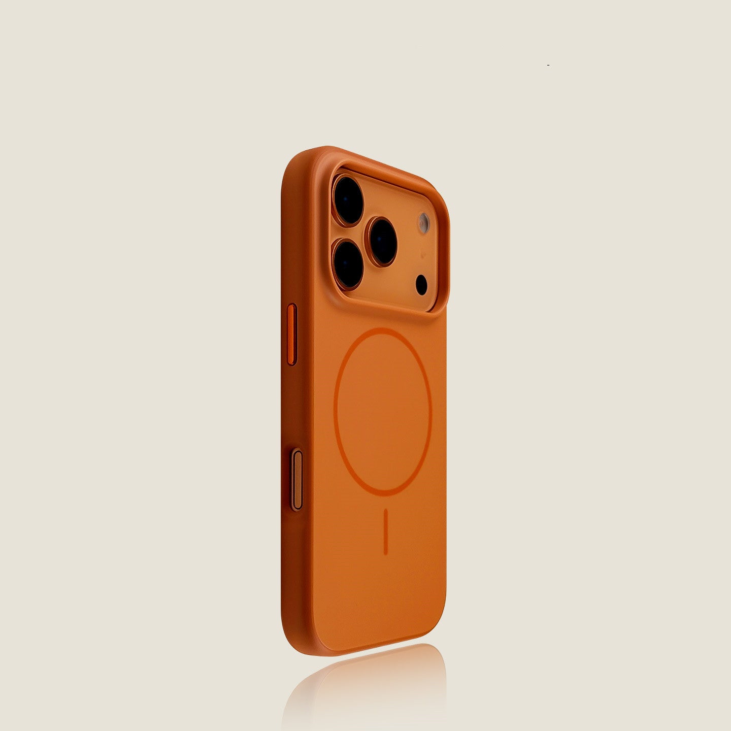 EDC iPhone 17 Pro Max Case - Gray/White Matte Skin-Feel MagSafe-Compatible Slim Ring Shockproof Eco-Silicone Full Camera Shield