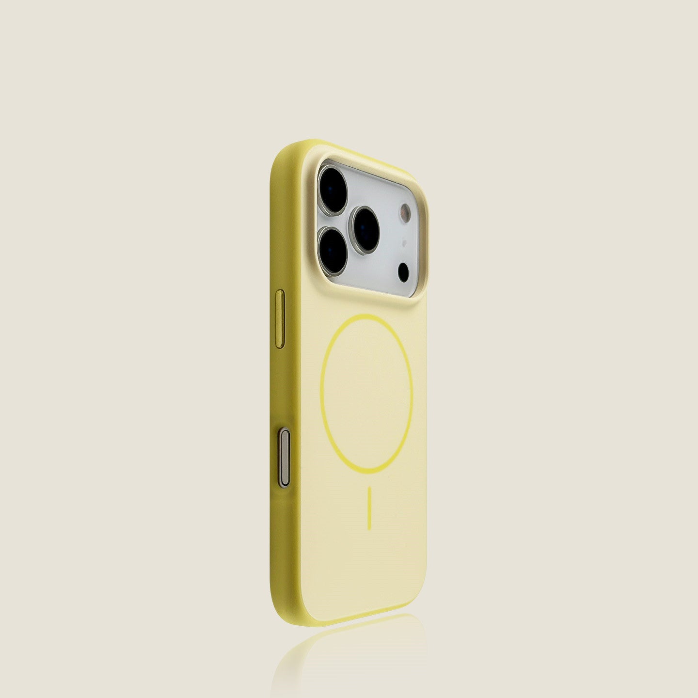 EDC iPhone 17 Pro Max Case - Gray/White Matte Skin-Feel MagSafe-Compatible Slim Ring Shockproof Eco-Silicone Full Camera Shield