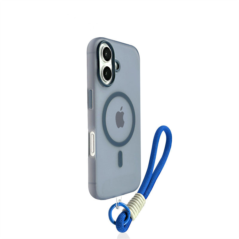EDC Sleek Magnetic Jelly Case for iPhone 16 Pro Max - Rose Red with Lanyard
