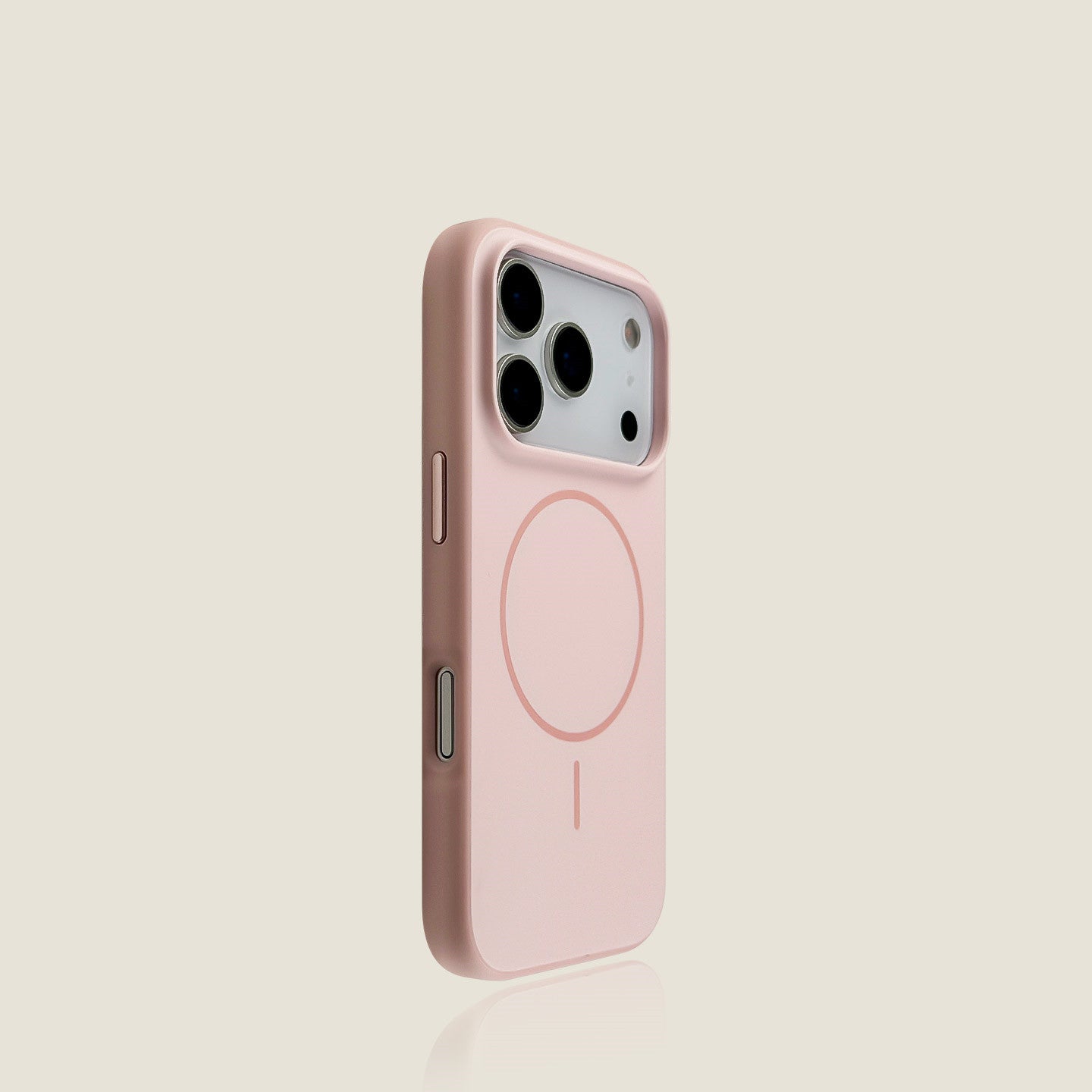 EDC iPhone 17 Pro Max Case - Gray/White Matte Skin-Feel MagSafe-Compatible Slim Ring Shockproof Eco-Silicone Full Camera Shield