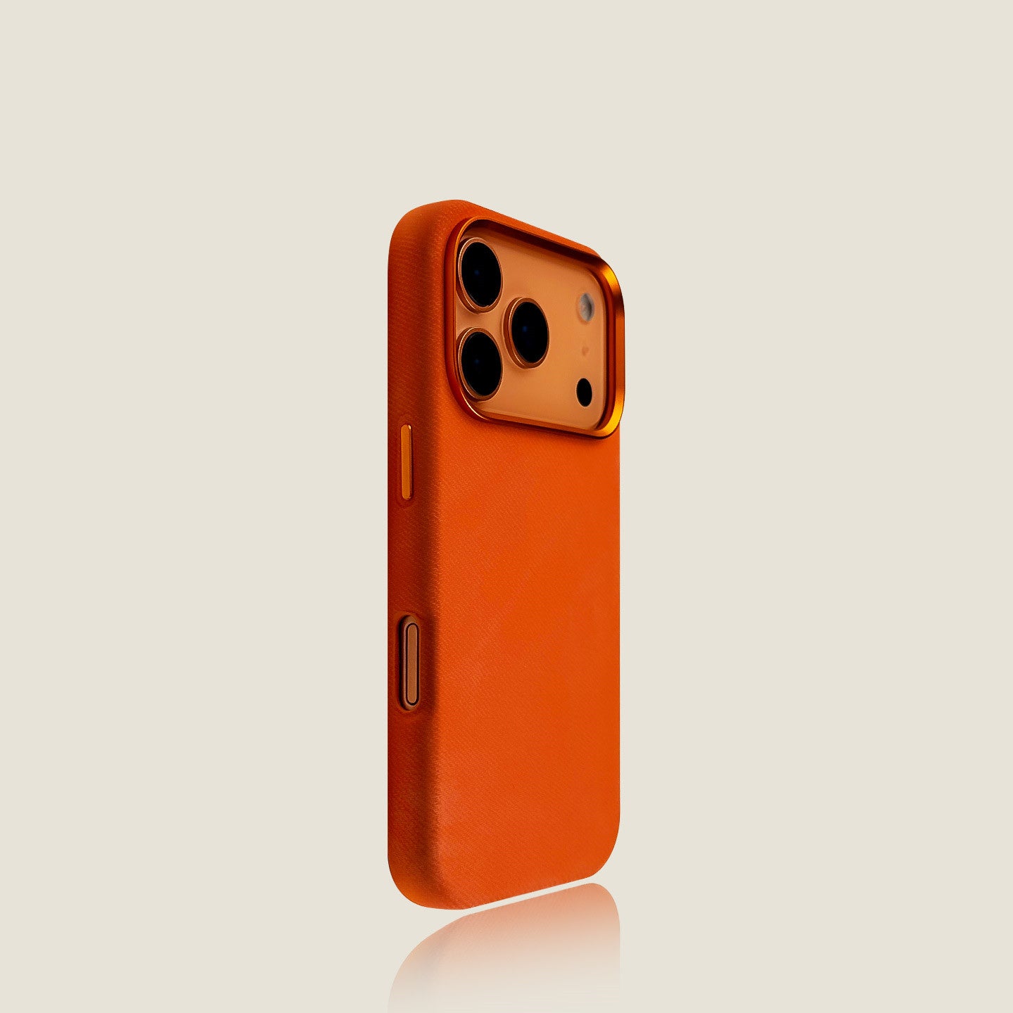 EDC iPhone 17 / 17 Pro Max Case - Dark Blue Flannel & Premium Leather Full Camera Coverage Eco-Friendly