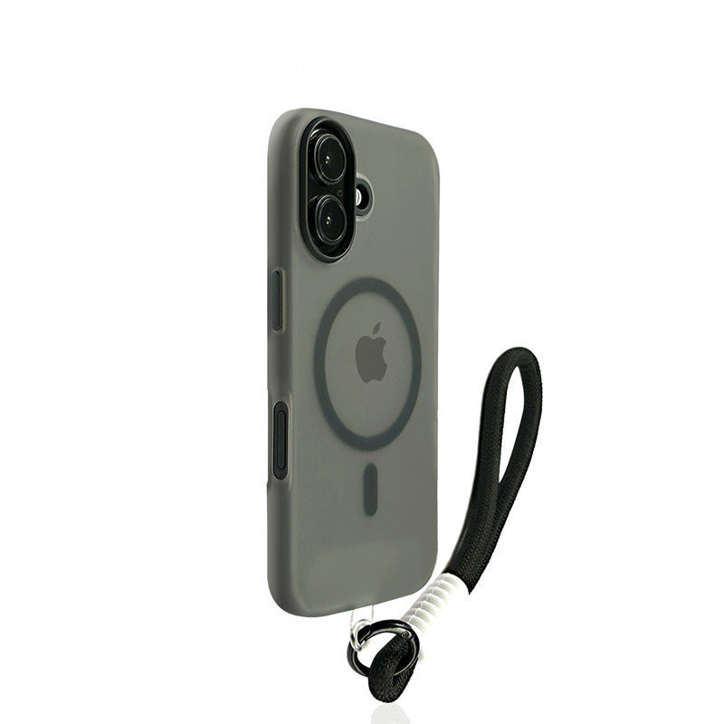 EDC Sleek Magnetic Jelly Case for iPhone 16 Pro Max - Rose Red with Lanyard