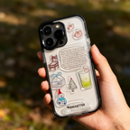 EDC iPhone 17 Case - Translucent Pink Snowman Hard Back & Soft Edge 5G Compatible Full Camera Protection Minimalist Design