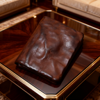EDC Men's Handmade Burnished Vegetable-Tanned Leather Vertical Wallet - Full-Grain Cowhide Retro Card Holder
