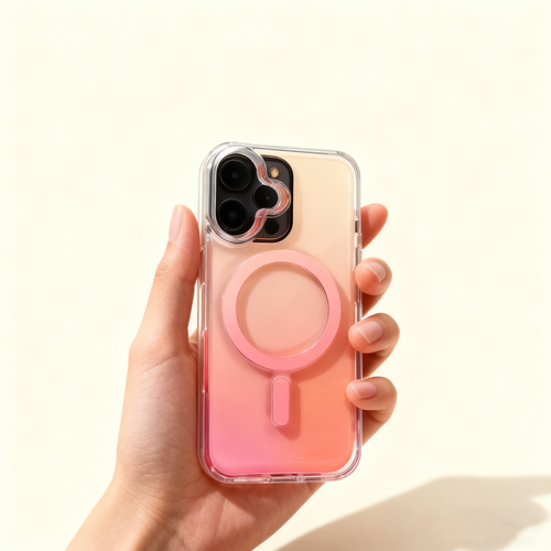 EDC iPhone 15 Pro Case - Gradient Color Magnetic Clear Acrylic Protective Cover