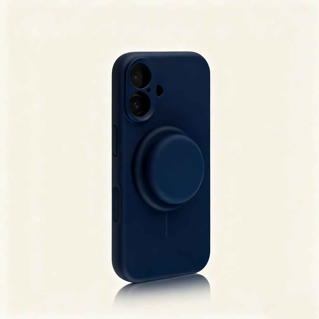 EDC iPhone 16 Pro Max Case - Khaki Liquid Silicone with Magnetic Stand Shockproof
