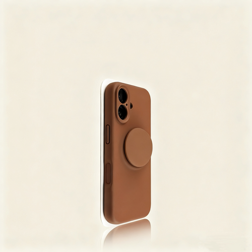 EDC iPhone 16 Pro Max Case - Khaki Liquid Silicone with Magnetic Stand Shockproof