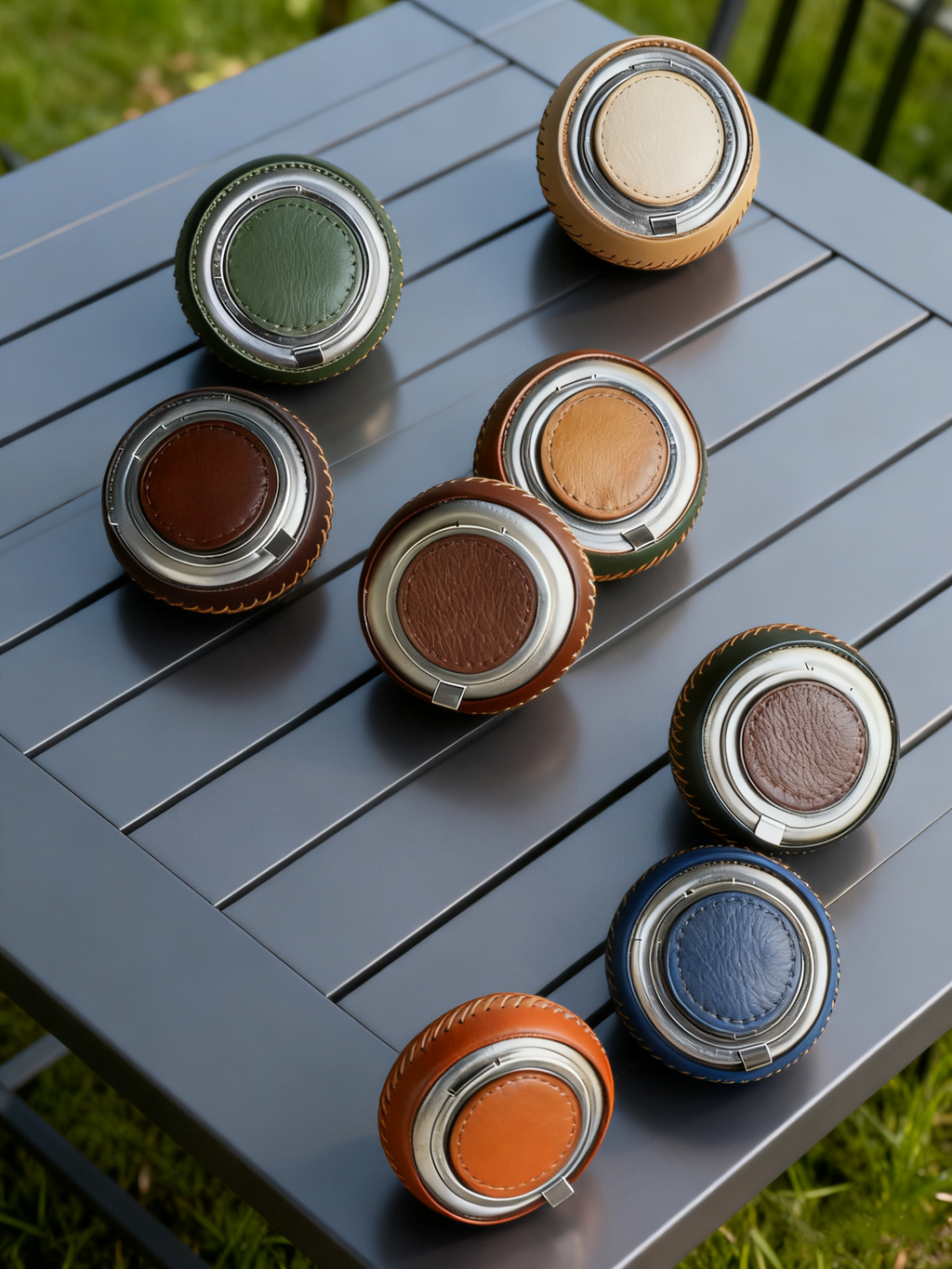 EDC Portable Genuine Leather Ashtray with Lid - Mini Outdoor Smoke Extinguisher Creative Gift for Men 5.9" x 5.9"