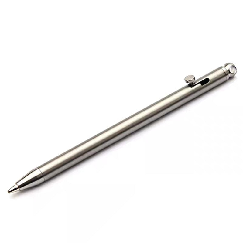 EDC Pure titanium mini push-pull bolt pen EDC keychain pen portable travel metal ballpoint pen signature pen