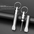 EDC Titanium Alloy EDC Keychain Tool - SIM Card Eject Pin, Package Opener, Mini Pry Bar