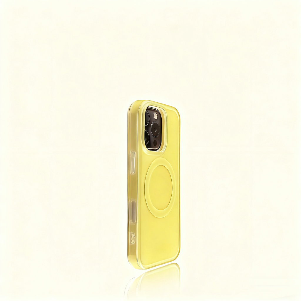 EDC Magnetic Phone Case for iPhone 14/15 - Lemon Yellow Shockproof Premium Slim Matte Soft Edge (Summer Style Case Only)