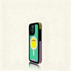 EDC iPhone 17 Case - Black Frame & Apple Green Shockproof New Dopamine Style with Fun English Prints
