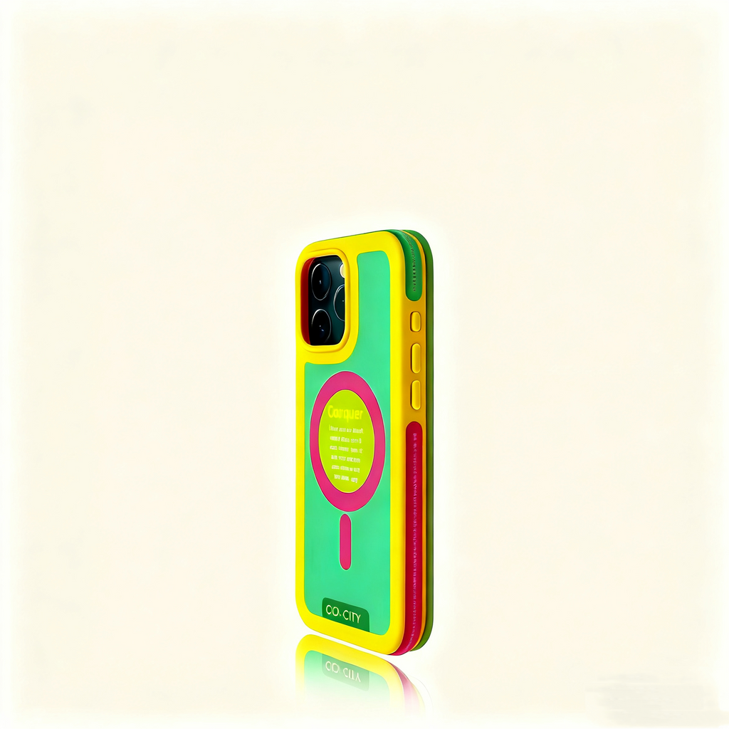EDC iPhone 17 Case - Black Frame & Apple Green Shockproof New Dopamine Style with Fun English Prints