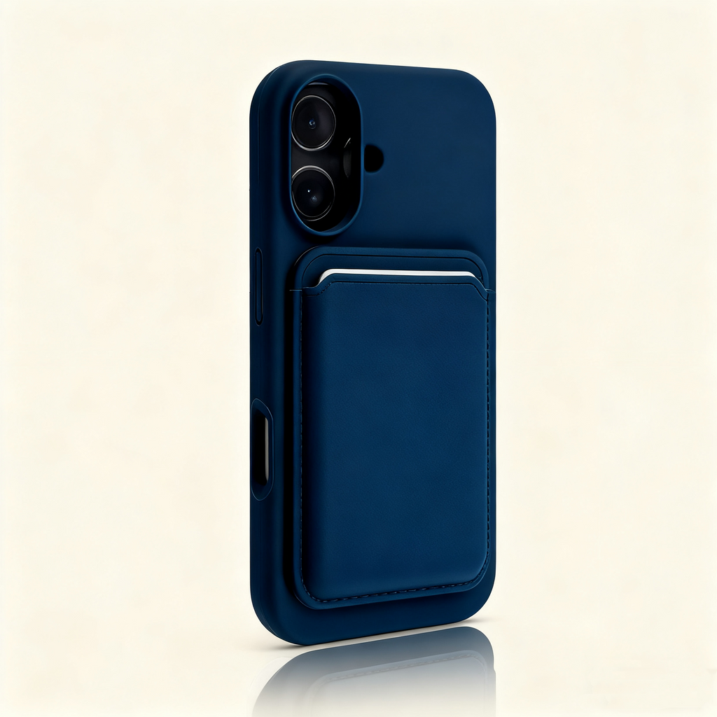 EDC Magnetic Card Holder for Apple iPhone 13 Series - Fits Yellowish Cream Large-Cut Cases 5G Signal Compatible