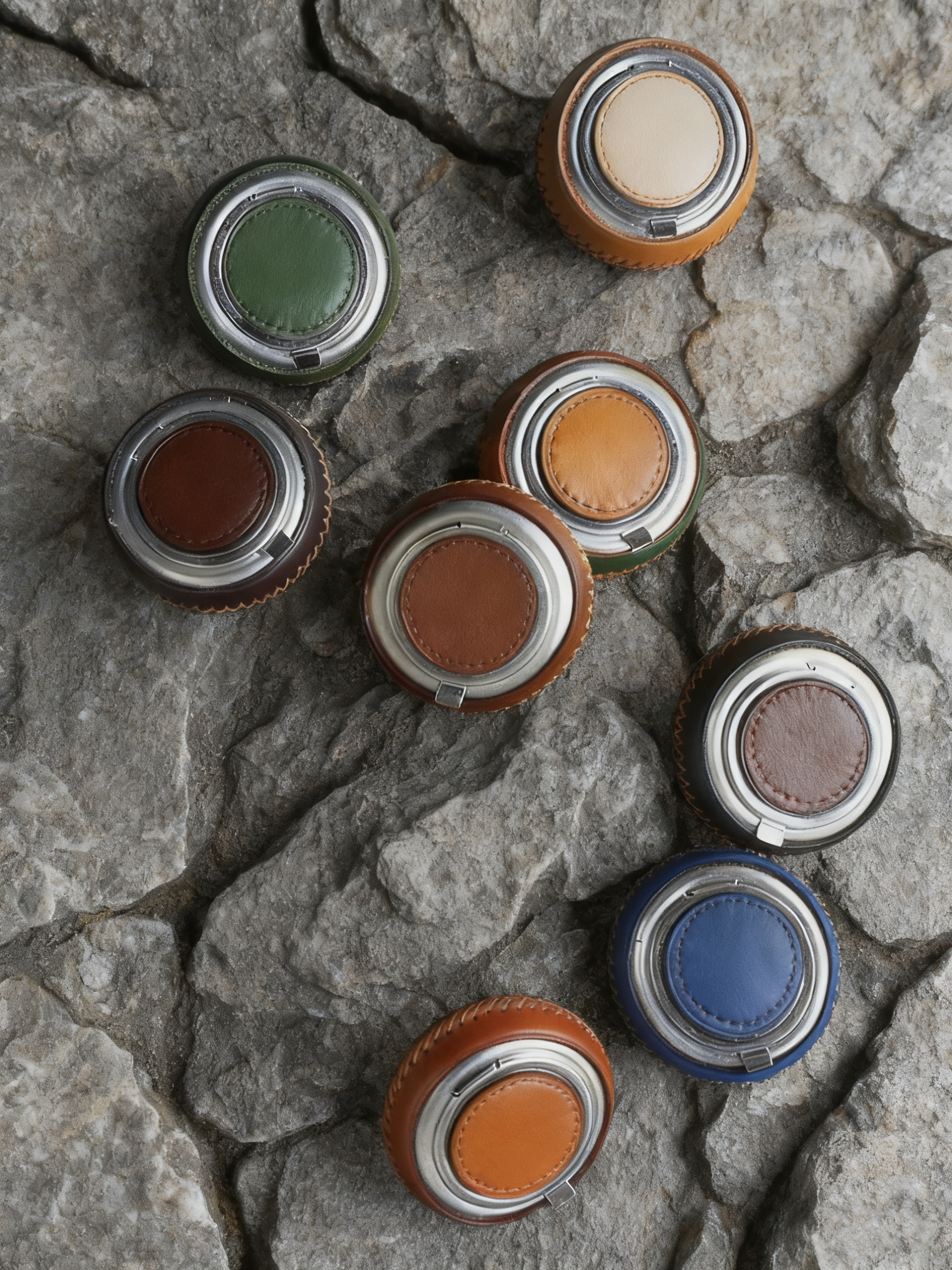 EDC Portable Genuine Leather Ashtray with Lid - Mini Outdoor Smoke Extinguisher Creative Gift for Men 5.9" x 5.9"