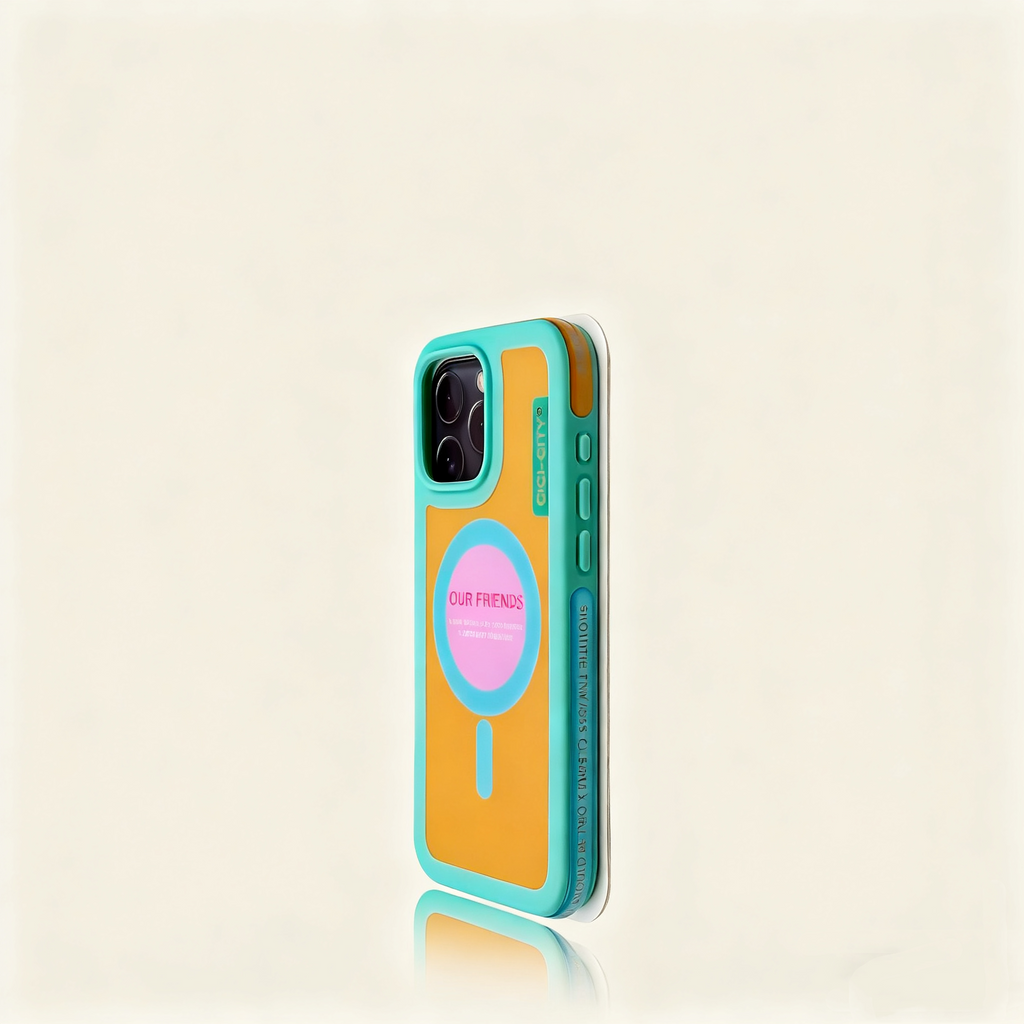 EDC iPhone 17 Case - Black Frame & Apple Green Shockproof New Dopamine Style with Fun English Prints