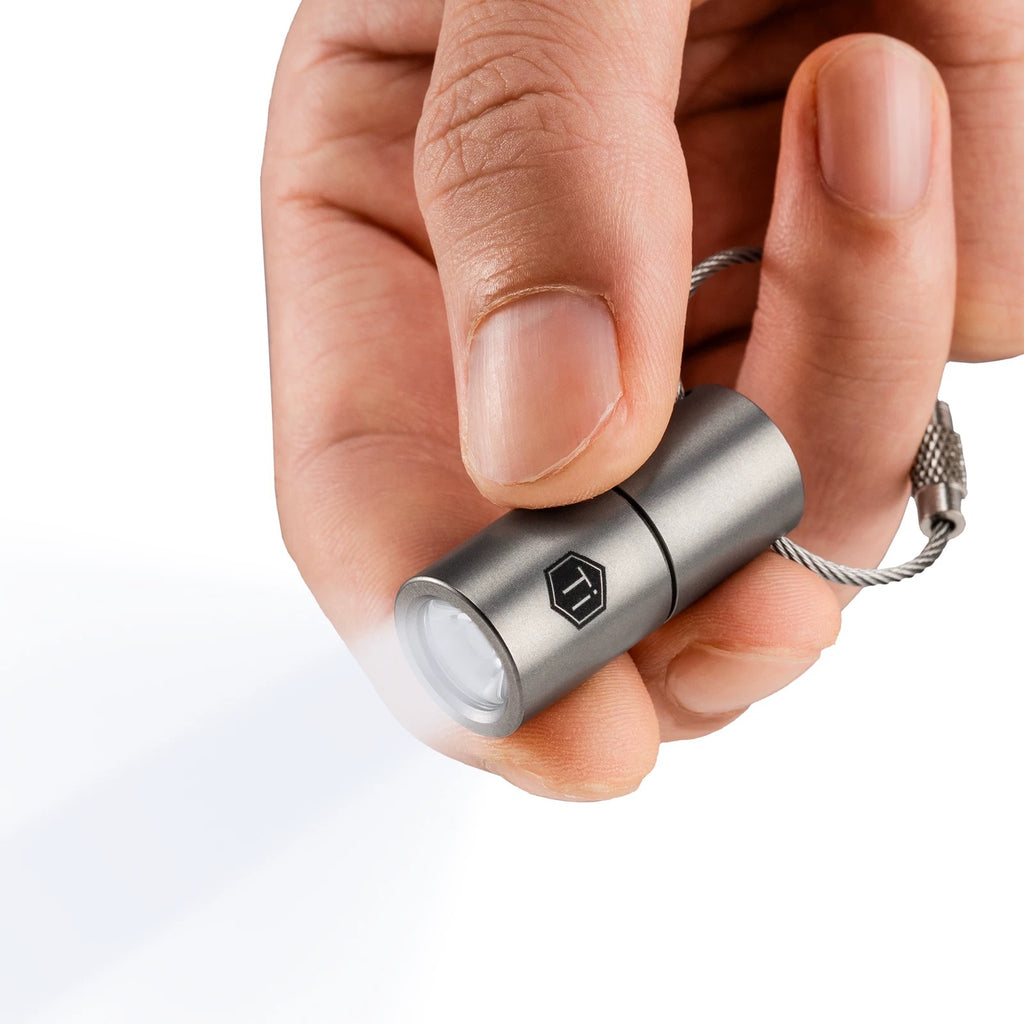 EDC CooYoo KF03 Mini Titanium Keychain Flashlight - Waterproof EDC Pocket Light