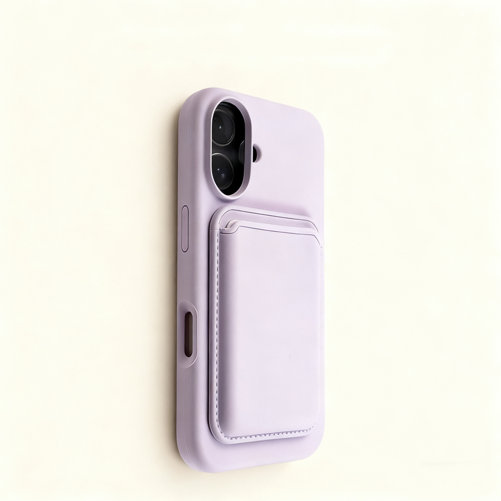 EDC Magnetic Card Holder for Apple iPhone 13 Series - Fits Yellowish Cream Large-Cut Cases 5G Signal Compatible