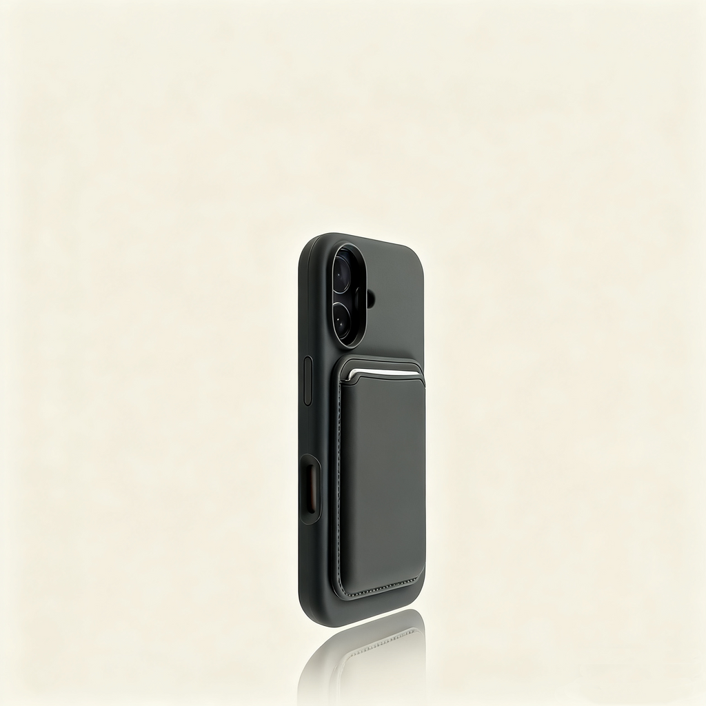 EDC Magnetic Card Holder for Apple iPhone 13 Series - Fits Yellowish Cream Large-Cut Cases 5G Signal Compatible