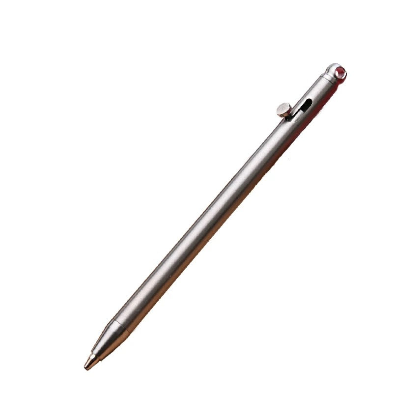 EDC Pure titanium mini push-pull bolt pen EDC keychain pen portable travel metal ballpoint pen signature pen