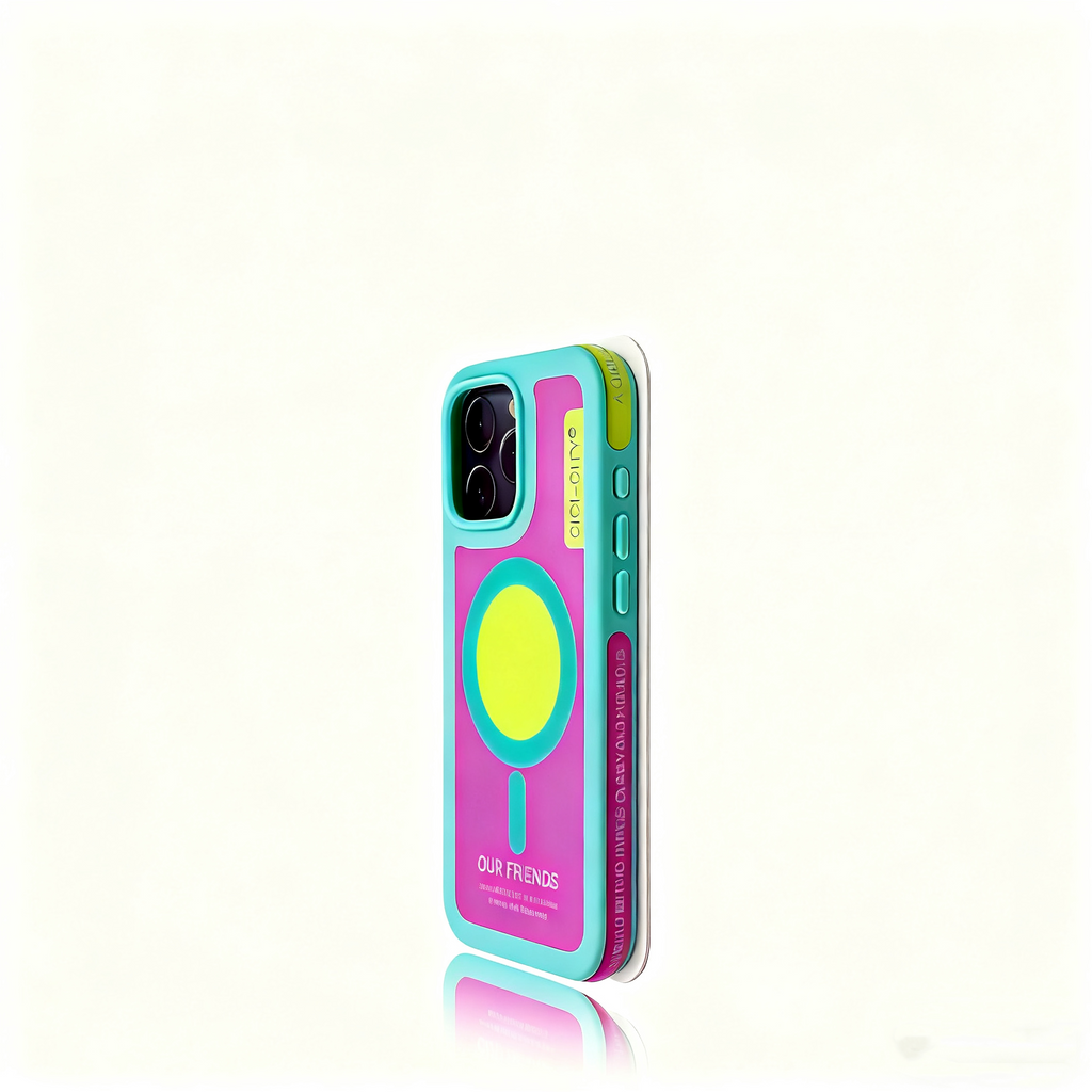 EDC iPhone 17 Case - Black Frame & Apple Green Shockproof New Dopamine Style with Fun English Prints