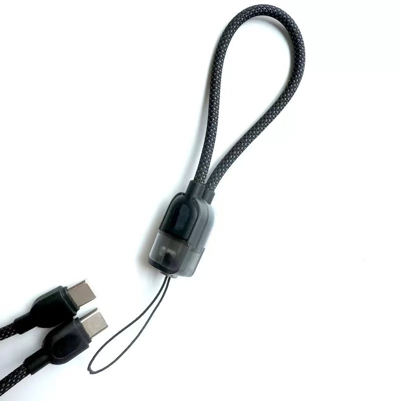 EDC2-in-1 Lanyard PD Fast Charging Cable Portable Keychain Short Charger Cord For iPhone Android