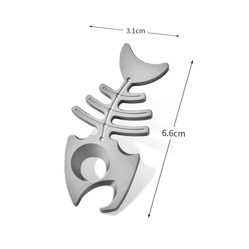 EDC Titanium Fishbone Multi-Function Bottle Opener - Lightweight Keychain Gear for Outdoor & Everyday Carry