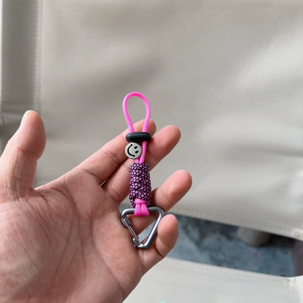 EDC Umbrella rope woven color-contrast keychain hanging rope chain bag clothing hanging accessories cute hanging accessories car EDC fast hanging tail rope