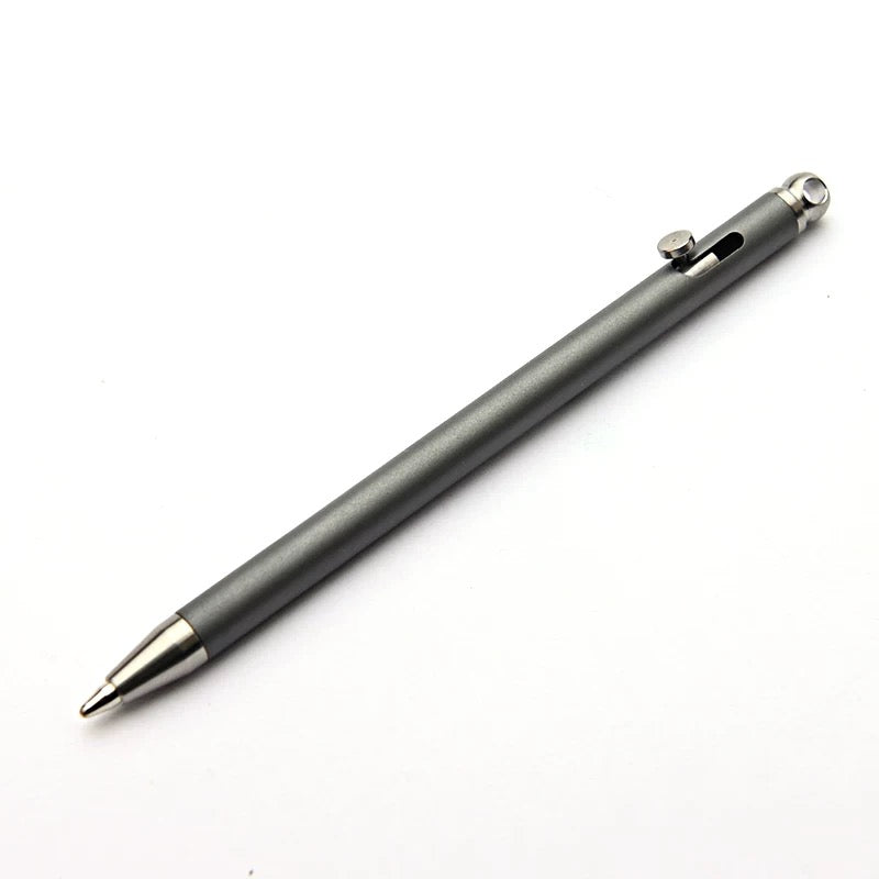 EDC Pure titanium mini push-pull bolt pen EDC keychain pen portable travel metal ballpoint pen signature pen