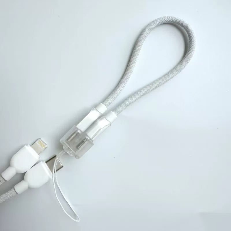 EDC2-in-1 Lanyard PD Fast Charging Cable Portable Keychain Short Charger Cord For iPhone Android