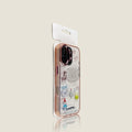 EDC iPhone 17 Case - Translucent Pink Snowman Hard Back & Soft Edge 5G Compatible Full Camera Protection Minimalist Design