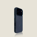 EDC iPhone 17 / 17 Pro Max Case - Dark Blue Flannel & Premium Leather Full Camera Coverage Eco-Friendly
