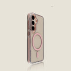 EDC Premium Transparent Case for Samsung Galaxy S25/S25 Plus/S25 Ultra/S24 Ultra - Pine Green with Contrast Trim Magnetic & Shockproof Minimalist Cover