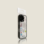EDC iPhone 17 Case - Translucent Pink Snowman Hard Back & Soft Edge 5G Compatible Full Camera Protection Minimalist Design