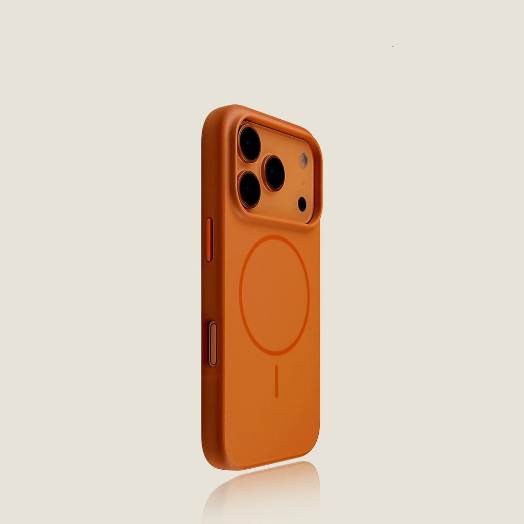 EDC iPhone 17 Pro Max Case - Gray/White Matte Skin-Feel MagSafe-Compatible Slim Ring Shockproof Eco-Silicone Full Camera Shield